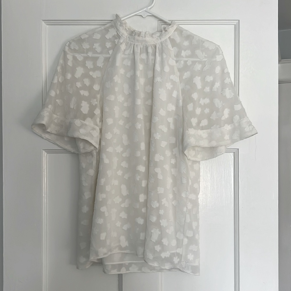 White silk flowy blouse. Size S.